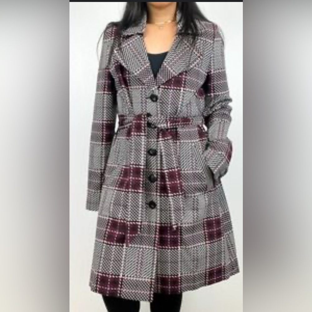 CABI belted plaid jacket, size medium style number 3370.